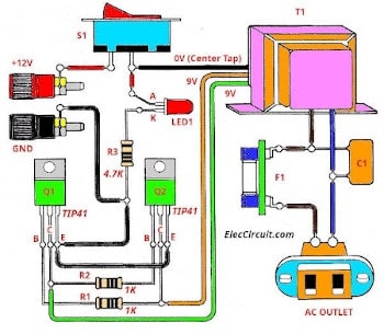 Simple Inverter Circuit Diagram: Click to view in full size