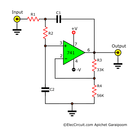 1 khz bandpass filter schematic