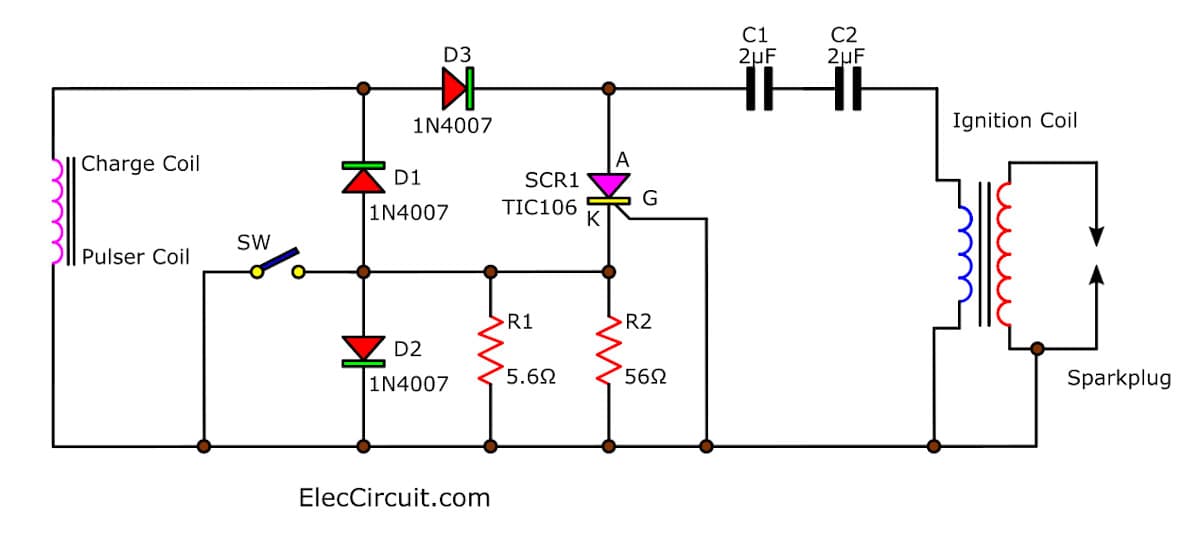 Electronic Motocycle ignition CDI Honda C-90 – Electronic projects circuits