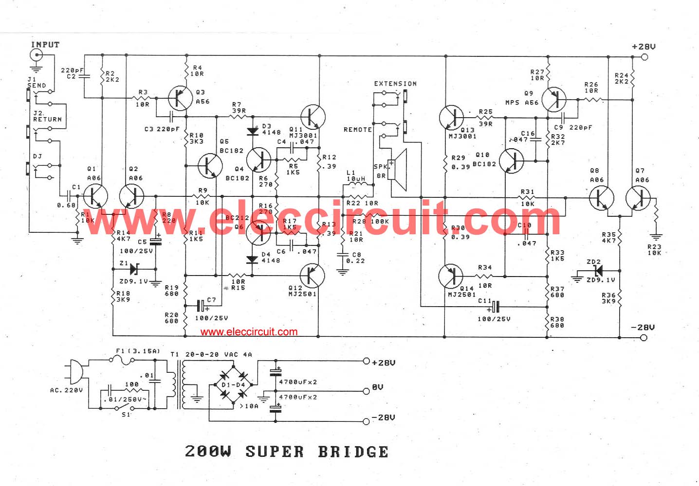 Car Amplifier Circuit - 200 Watt Power Amplifier For Car By 2sc29222sa1216 - Car Amplifier Circuit