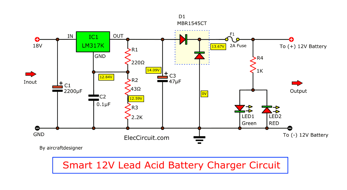 12V Acid Battery Charger Circuits