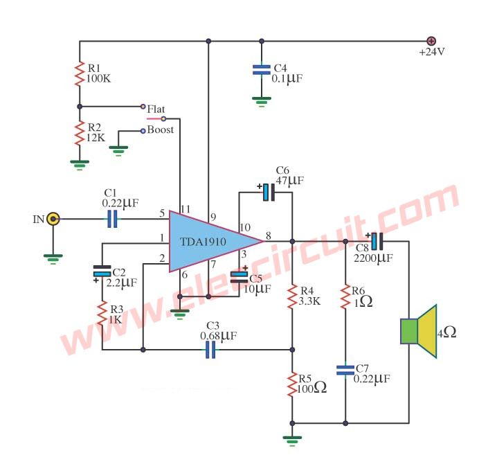 810 Ic Circuit Diagram - Power Amplifier Monolithic Integrated Circuit By Ic Tda1910 - 810 Ic Circuit Diagram