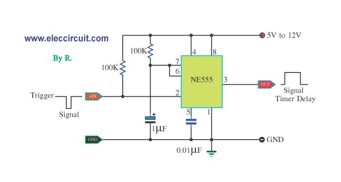 One - Shot Timer use IC NE555 circuit | Electronic ...