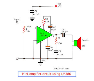 Lm386 Audio Amplifier Circuit With Pcb