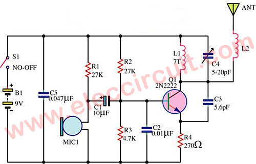 Radio Transmitter Circuit - Fm Wireless Transmitter Circuit - Radio Transmitter Circuit