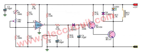 fan controller by temperature sensor using LM393