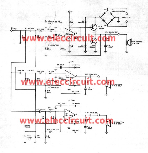 high-quality-tri-amplifier-circuits-with-crossover-network -built-in high-quality-tri-amplifier-circuits-with-crossover-network -built-in
