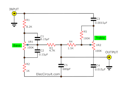 Super pre tone control project using LF353 - ElecCircuit.com