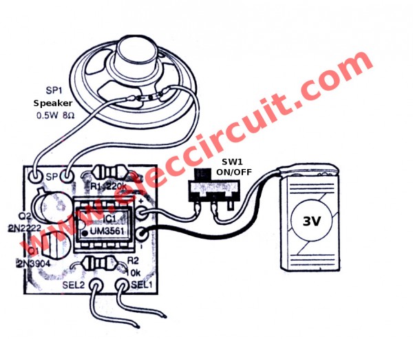 the component layout and wiring of 4 sound effect