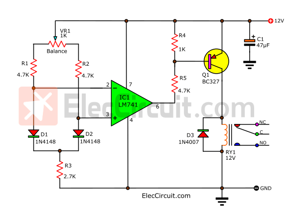 Differential temperature controller circuit diagram