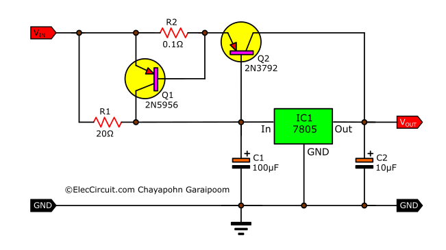 Increase the current of IC LM7805