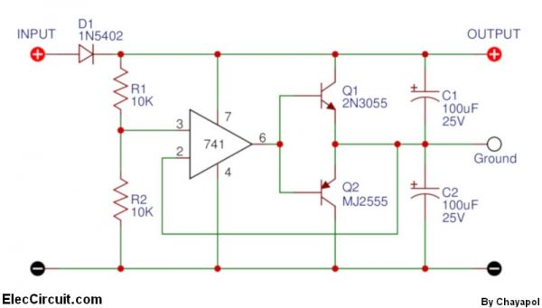 power supply splitter circuit using OP-AMP