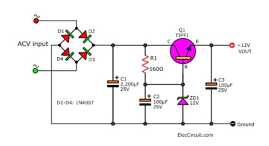 simple regulator using transistor