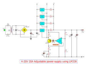 4-20V 20A High current adjustable power supply