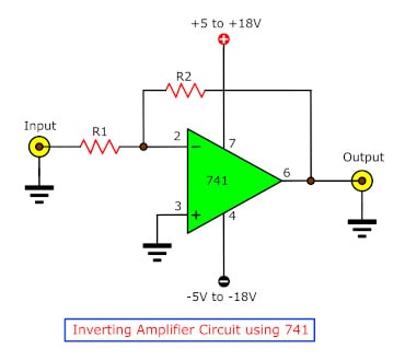 Inverting Amplifier using LM741