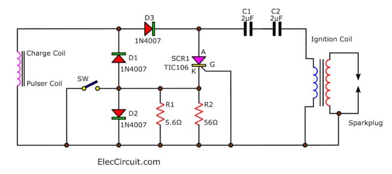 How Motorcycle Capacitor Discharge Ignition CDI works | example Circuits