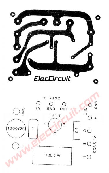 PCB Power supply 5V 5A by 7805+Mj2955