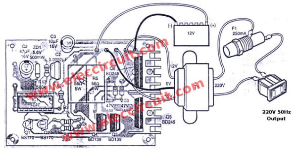 Component layout of DC converter AC