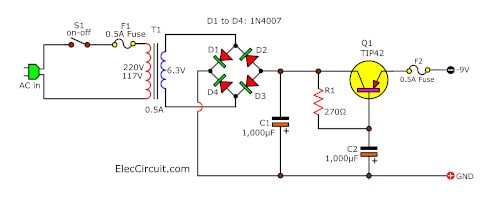 9V Negative power supply units