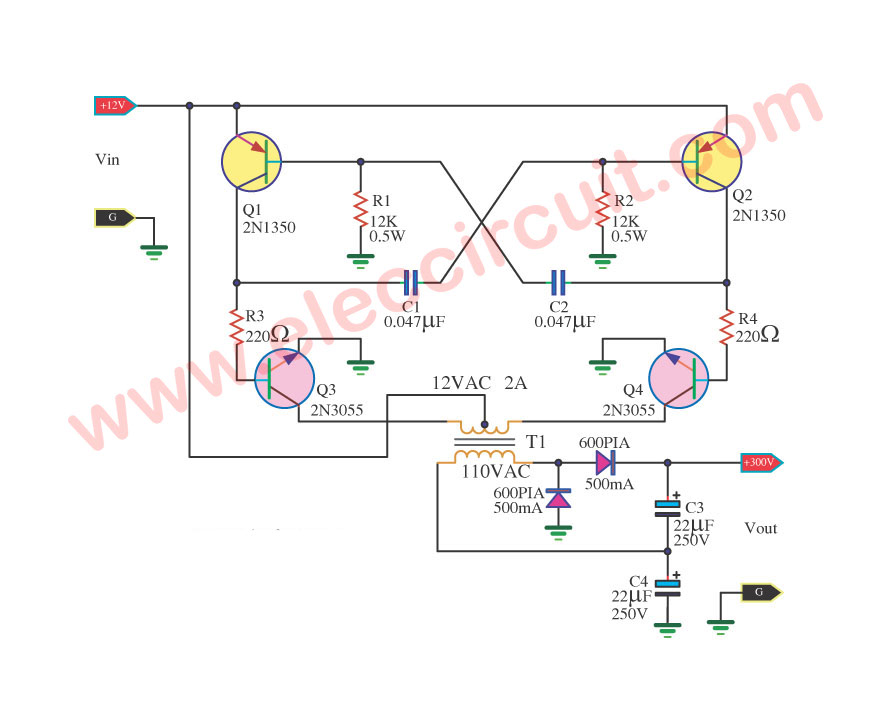 DC Power Supply 300V From battery 12V