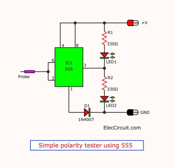 simple polarity tester circuit