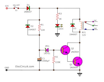 10-second-fan-on-delay-time-by-transistor 10 Second Fan ON delay time using transistor
