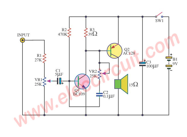 Small transistor amplifier Ideals Electronic projects Small transistor amplifier Ideals Electronic projects