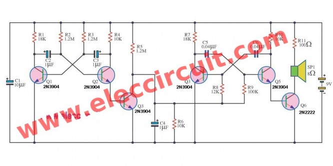 The ambulance sirens circuit