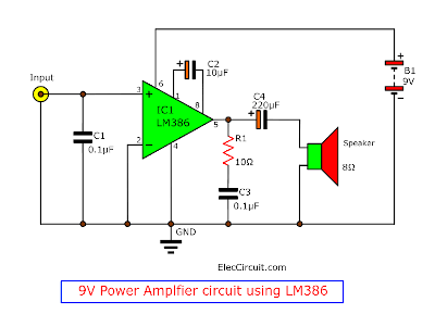  LM386  audio amplifier  circuit  with PCB