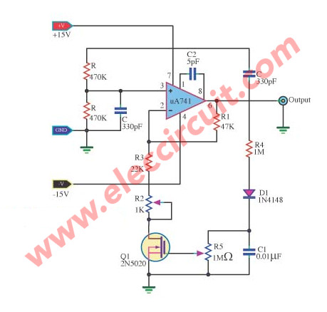 Wien bridge oscillator with FET