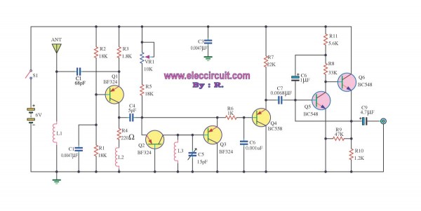 FM receiver circuit with PCB - Simple