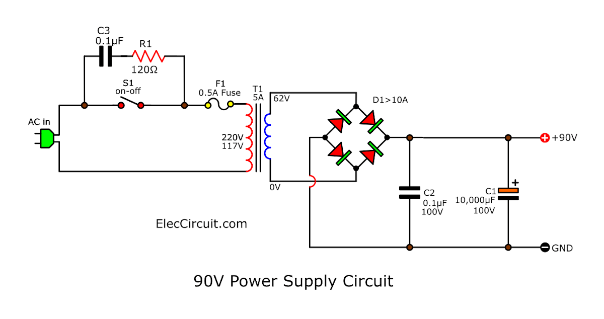 90V DC Power Supply circuit