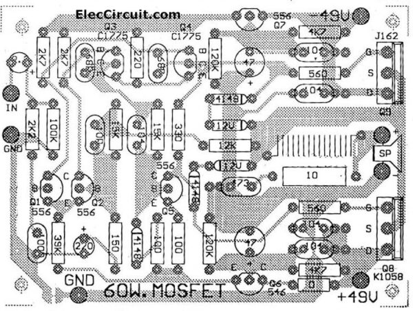 First Simple MOSFET Amplifier Circuit using 2SK134 & 2SJ49 | ElecCircuit