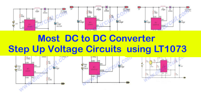 Most DC to DC Converter Step Up Voltage Circuits using LT1073