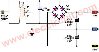 The Power supply for Power Amplifier MOSFET 60W