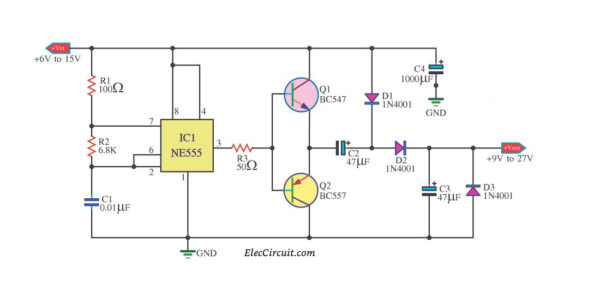 DC to DC converter using NE555