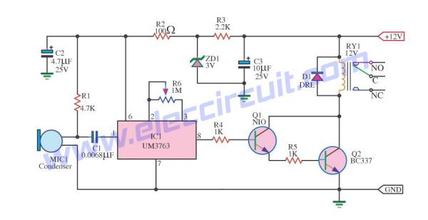 whistle activated switch using um3763