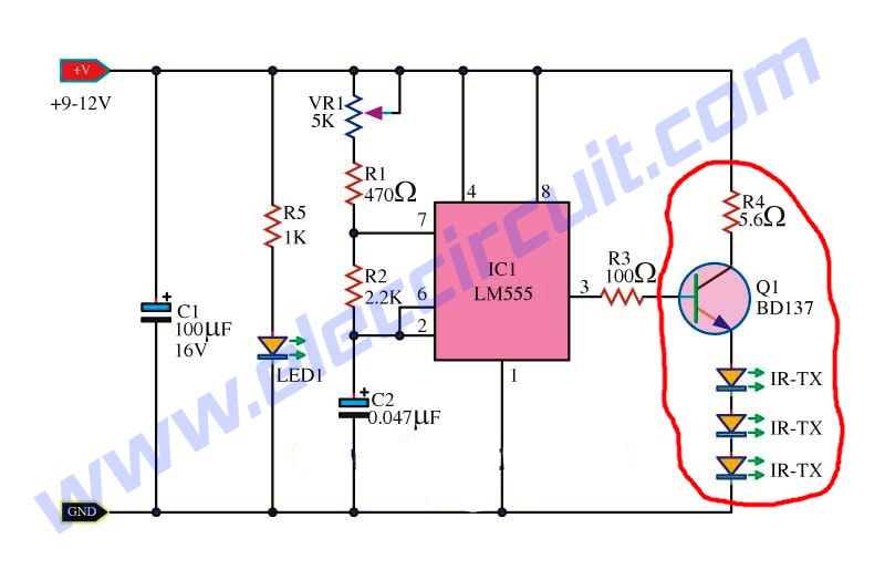 Infrared Remote control transmitters Circuits