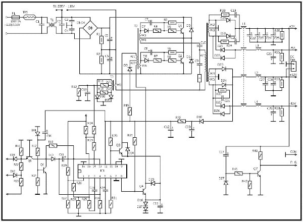 compaq power supply circuit 200w