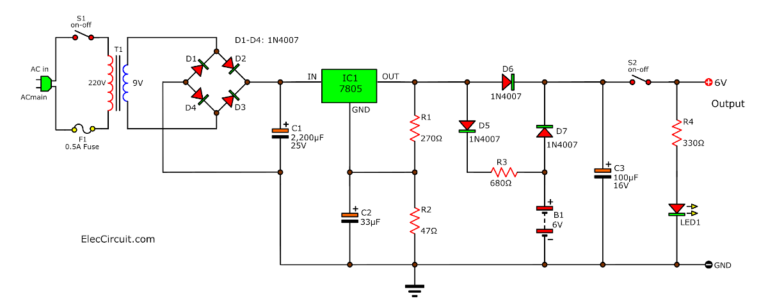 3 Simple UPS circuits (Uninterruptible Power Supply) Diagram - Eleccircuit