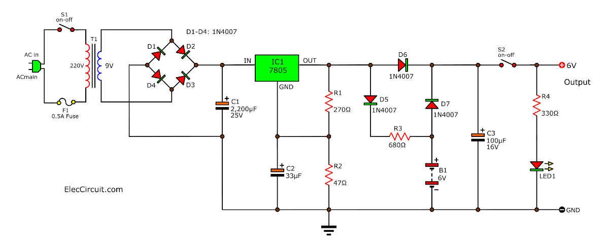 6 volt power supply fritzing