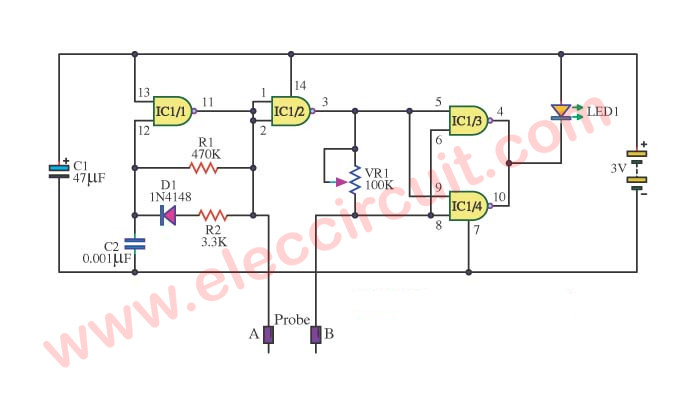 LED Warning Water the plants using CD4093