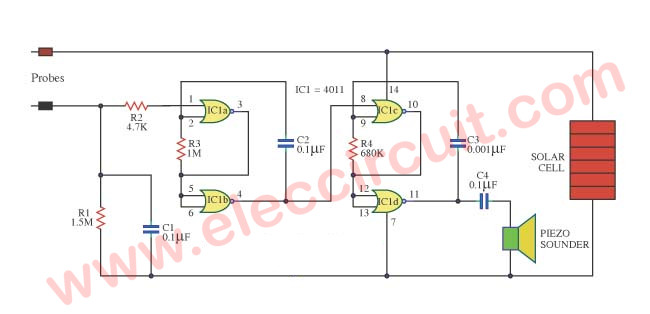 Moisture sensor circuit