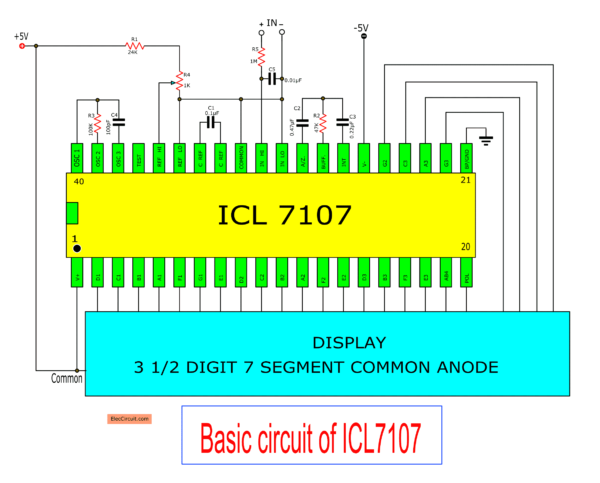 Basic circuit of ICL7107
