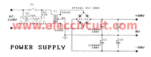 Power Amplifier Super OCL 500W Circuit 500w t