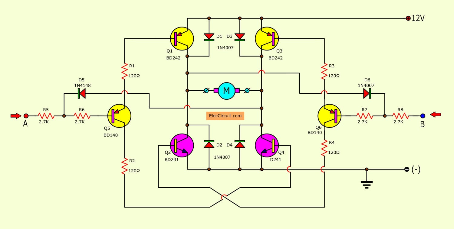 2 channel DC motor driver circuit on a saving model