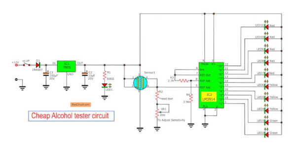 cheap alcohol tester circuit