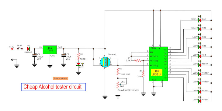 cheap alcohol tester circuit