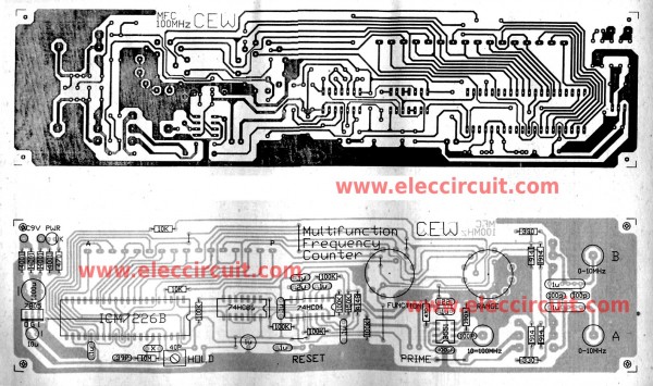 pcb-of-multi-function-frequency-meter-0-100mhz