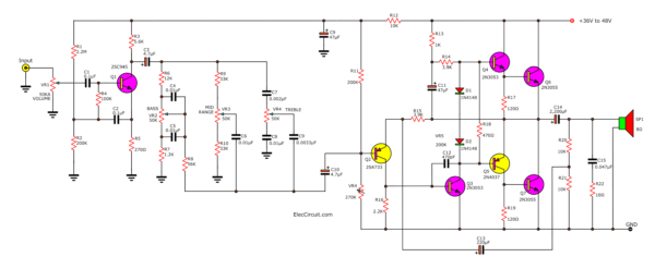 35W OTL Integrated amplifier using 2N3055